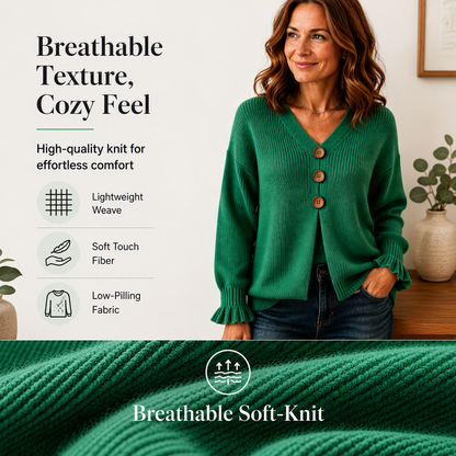Aure Paris Women's V Neck Knit Sweater