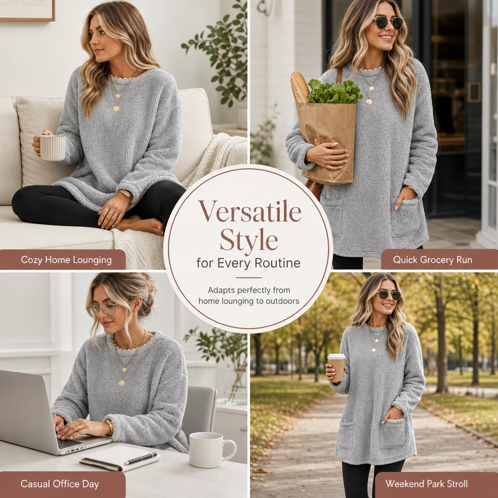 Aure Paris Women's Warm Crew Neck Long Sleeve Top