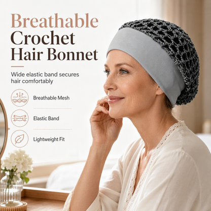 Breathable Comfort, Stay-Put Fit | Women's Wide-Band Mesh Hair Cover