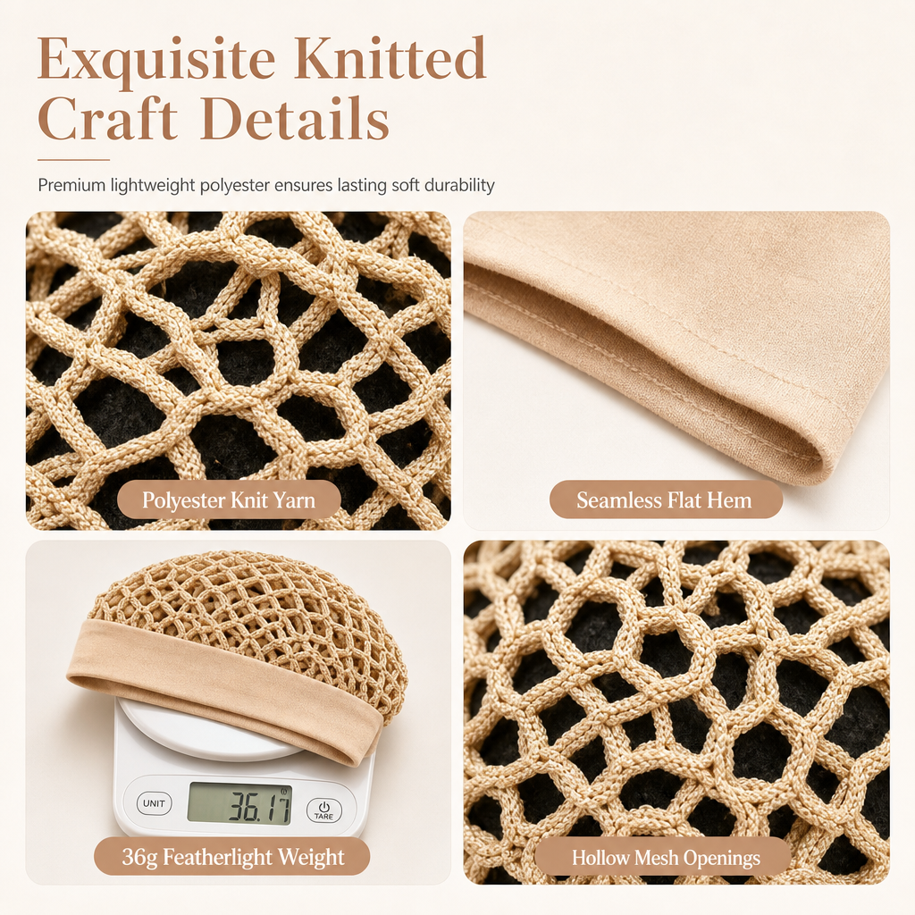 Breathable Comfort, Stay-Put Fit | Women's Wide-Band Mesh Hair Cover
