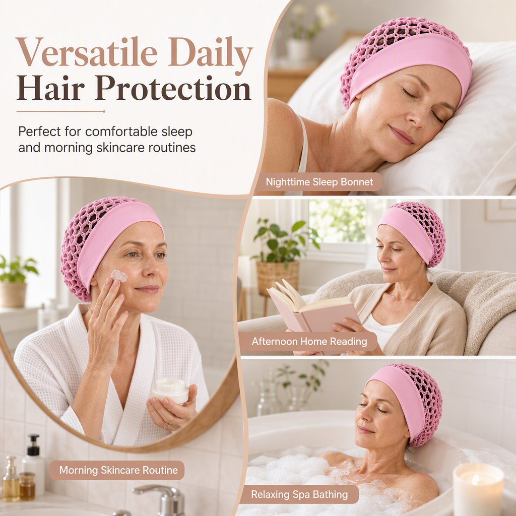 Breathable Comfort, Stay-Put Fit | Women's Wide-Band Mesh Hair Cover