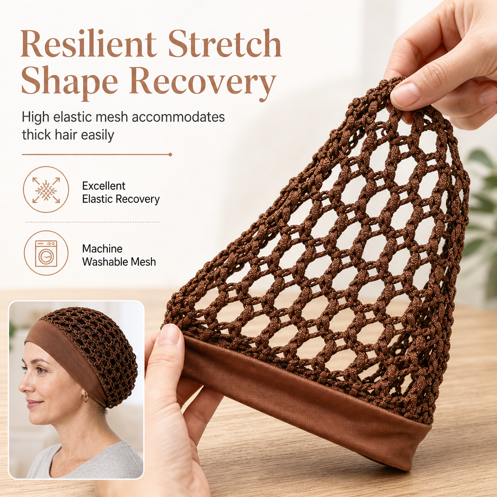 Breathable Comfort, Stay-Put Fit | Women's Wide-Band Mesh Hair Cover