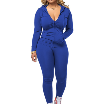 Denim Look, Softer Feel | Women's Faux-Denim Patchwork Top & Wide-Leg Pants Set