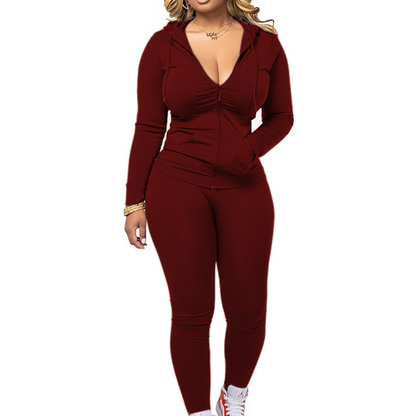 Denim Look, Softer Feel | Women's Faux-Denim Patchwork Top & Wide-Leg Pants Set
