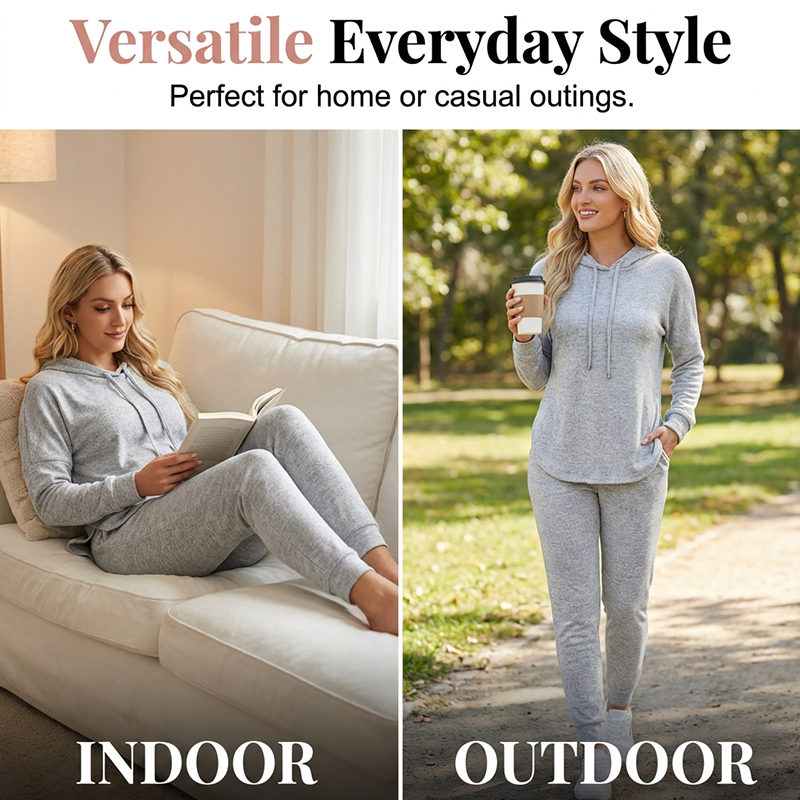 Aure Paris Women's Solid Color 2-Piece Casual Tracksuit Set