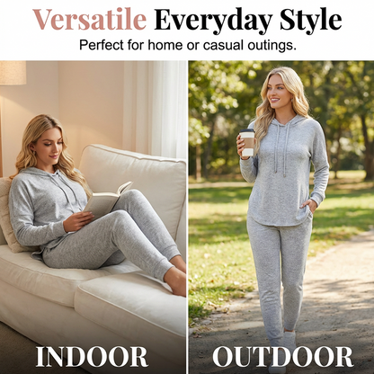 Aure Paris Women's Solid Color 2-Piece Casual Tracksuit Set