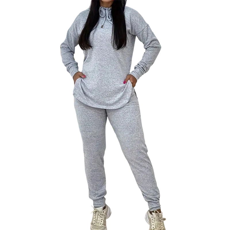 Aure Paris Women's Solid Color 2-Piece Casual Tracksuit Set