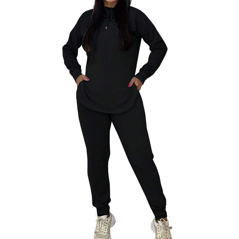 Aure Paris Women's Solid Color 2-Piece Casual Tracksuit Set
