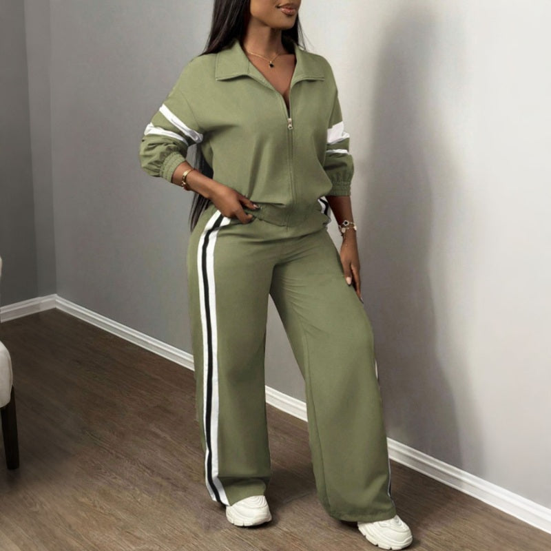💖Women's Casual Sweatshirt and Wide-Leg Pants Set
