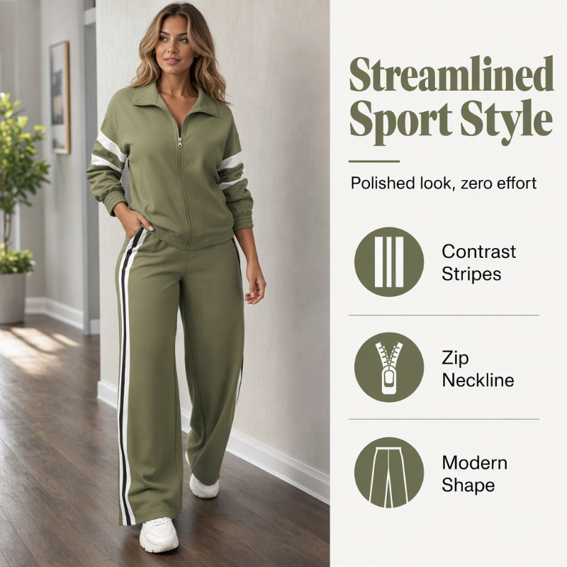 💖Women's Casual Sweatshirt and Wide-Leg Pants Set