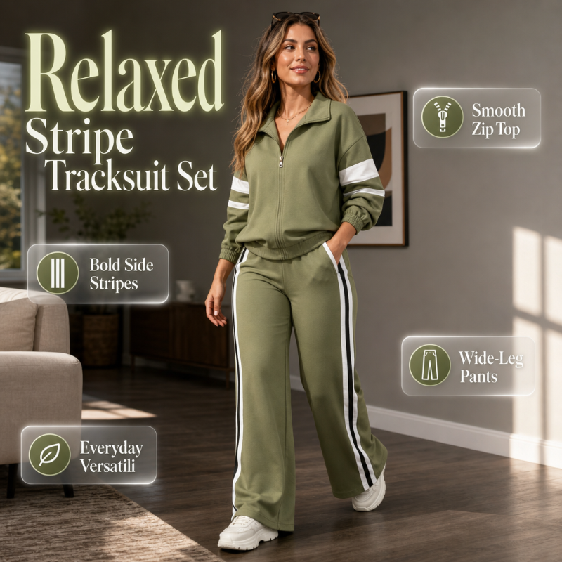 💖Women's Casual Sweatshirt and Wide-Leg Pants Set