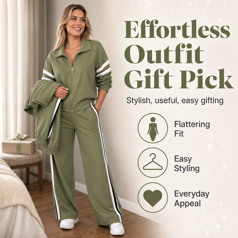 💖Women's Casual Sweatshirt and Wide-Leg Pants Set