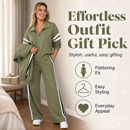 💖Women's Casual Sweatshirt and Wide-Leg Pants Set