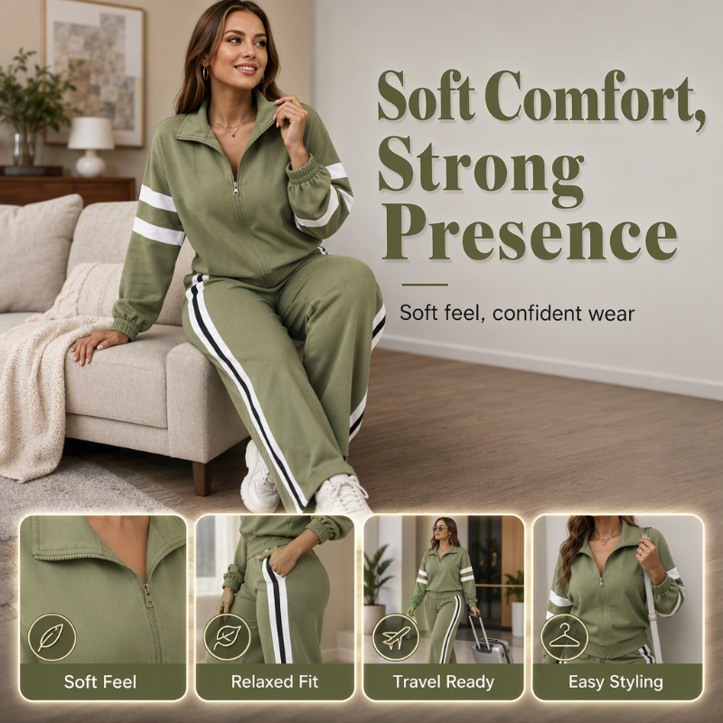 💖Women's Casual Sweatshirt and Wide-Leg Pants Set