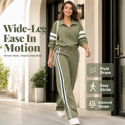 💖Women's Casual Sweatshirt and Wide-Leg Pants Set
