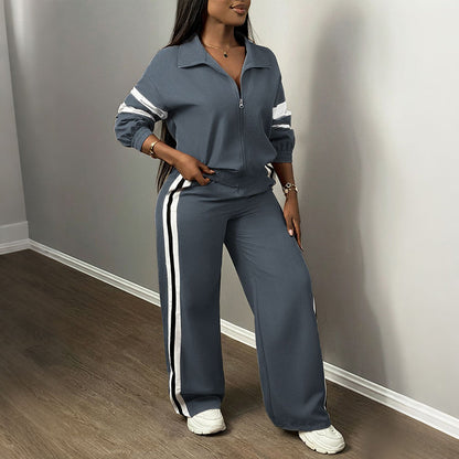 💖Women's Casual Sweatshirt and Wide-Leg Pants Set