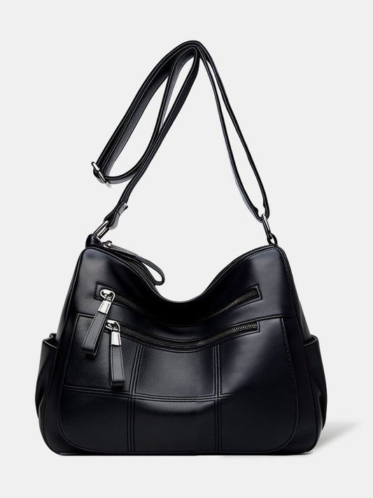 Soft Leather Multi-Compartment Tote