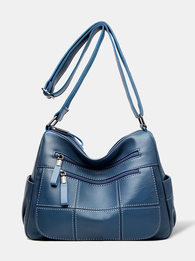 Soft Leather Multi-Compartment Tote