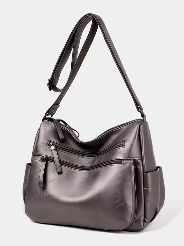 Soft Leather Multi-Compartment Tote