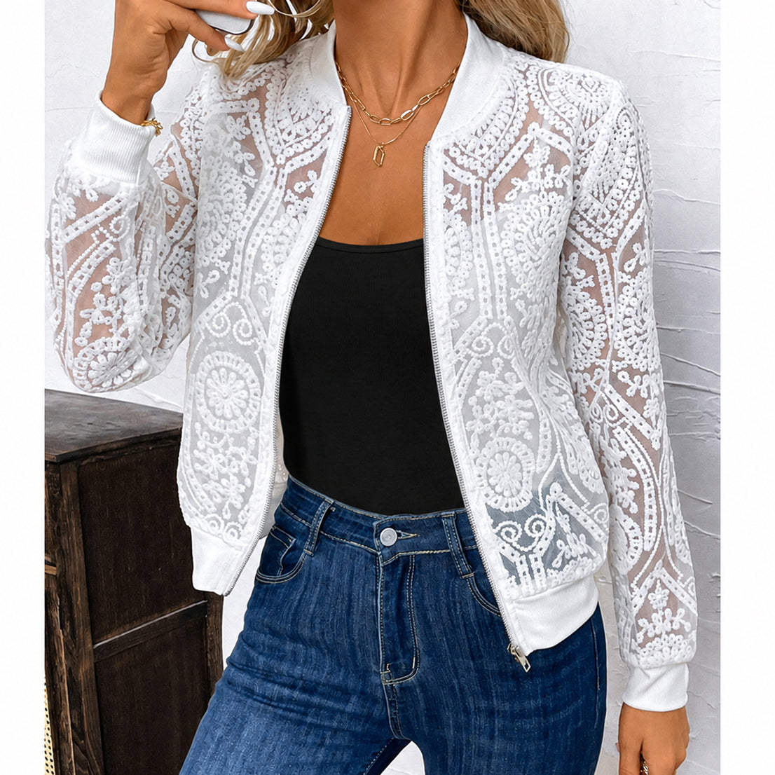 ✨Women's Elegant Floral Lace Jacket