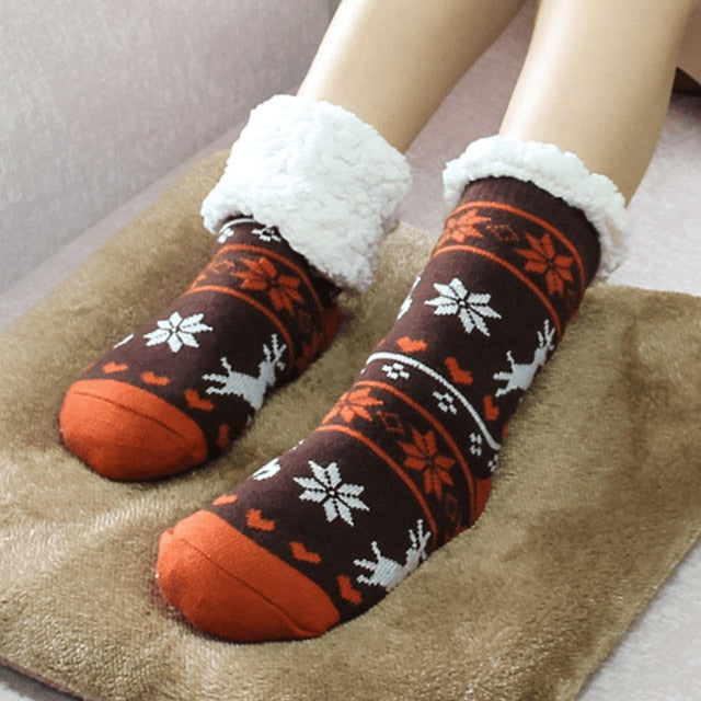 Holiday Fleece Slipper Socks