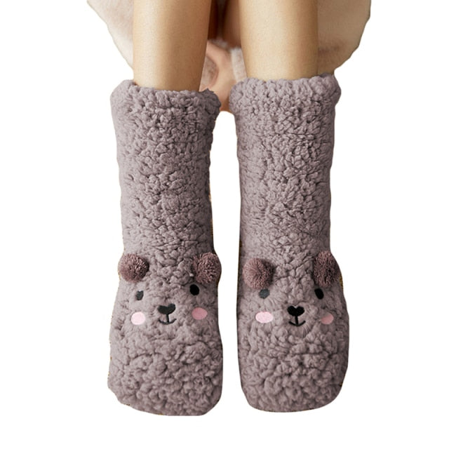 Fluffy Thick Velvet Fleece Bear Unisize Socks