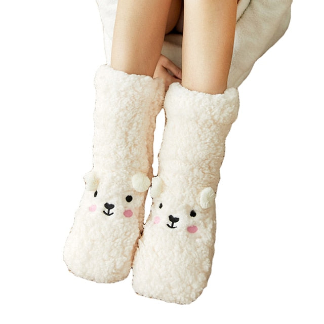 Fluffy Thick Velvet Fleece Bear Unisize Socks