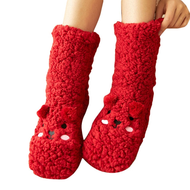 Fluffy Thick Velvet Fleece Bear Unisize Socks